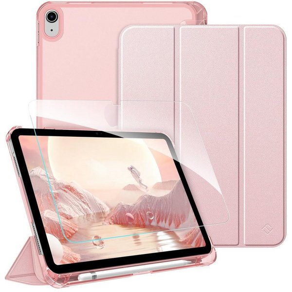 Fintie Tablet-Hülle für iPad 11 Generation 11'' 2025 (A16), iPad 10 Generation 10.9'' 2022, mit Schutzfolie, matt durchsichtige Rückseite Case mit Stifthalter