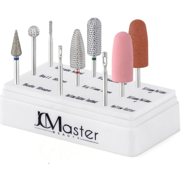 JCMaster Maniküre-Pediküre-Set, 9-tlg., Nagelfräser Gelnägel Aufsätze