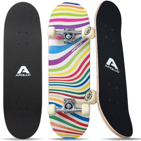 Apollo Skateboard Kinderskateboard 28" Kinder, Longboard, für Kids und Teens, ABEC 3 und Aluminium Achsen