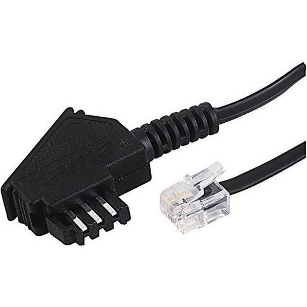 Hama 15m Telefon-Kabel TAE-Stecker TAE-F auf RJ11 Festnetztelefon (TAE-Stecker auf Modular-Stecker 6P4C Western, Telefon-Anschlusskabel)