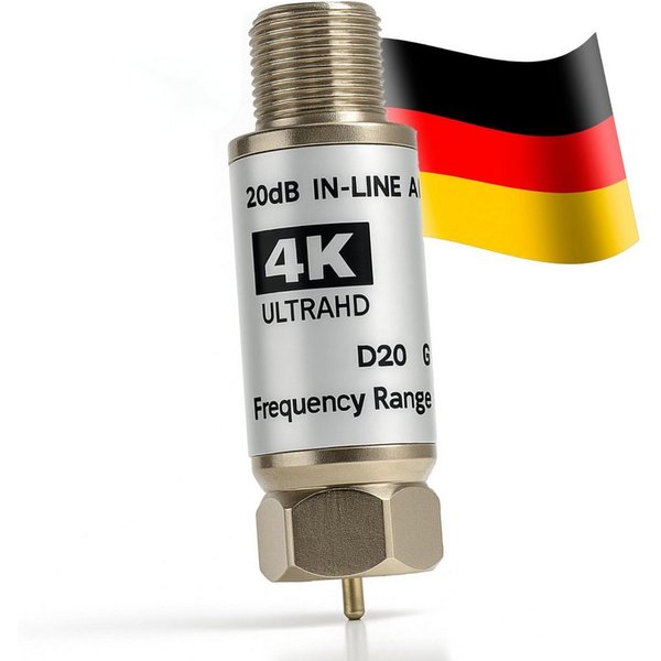 TronicXL Mini Sat Verstärker Inline 20dB Verstärkung TV Fernsehen Satellit Leistungsverstärker (Anzahl Kanäle: 1, satellitenschüssel lnb Signalverstärker)