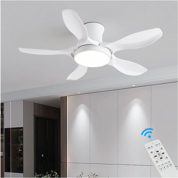 Eurohandisplay Deckenventilator Deckenventilator LED Beleuchtung 6 Geschwindigkeiten timer 2 Stunden, Lichtfarbe und Helligkeit stufenlos einstellbar