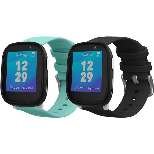 kwmobile 2x Band für Xplora X6 Play Smartwatch, 2-tlg., Silikon Fitnesstracker Ersatz Sportarmband - Größe S