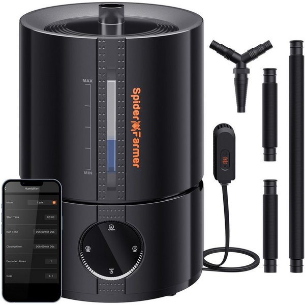 Spider Farmer Luftbefeuchter Spider Farmer smarter Luftbefeuchter, 5 l Wassertank, Cool Mist mit App Steuerung