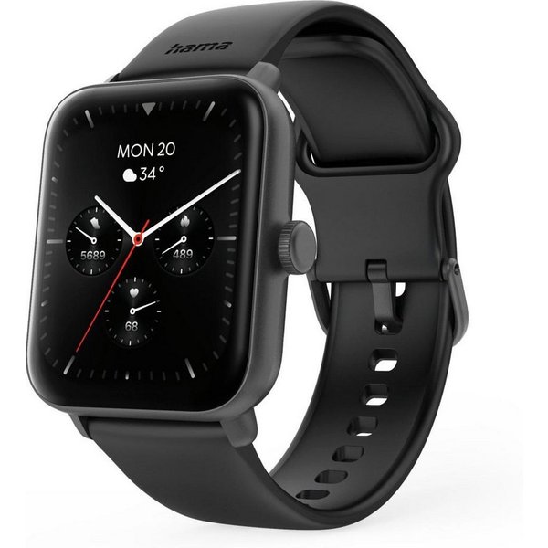 Hama Smartwatch 1,65“ mit GPS (Fitness, Puls, wasserdicht) Smartwatch (1,65 Zoll)