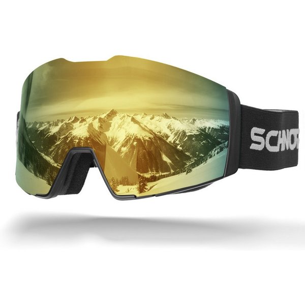 SCHNORR Sportbrille Schnorr Skibrille Edge Gold (S2), Full REVO, Anti-Fog, UV400, (1-St), Full REVO-Beschichtung Gold (S2)