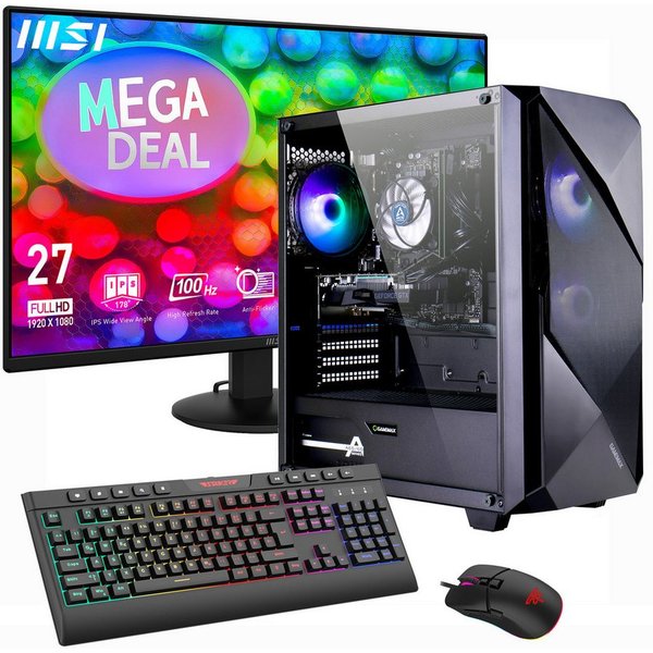 GAMEMAX MegaDeal Striker 2808 AMD Ryzen 7 5700X 32GB 1TB SSD RTX 5060Ti Gaming-PC-Komplettsystem (27", AMD Ryzen 7 5700X, RTX 5060 Ti, 32 GB RAM, 1000 GB SSD, W