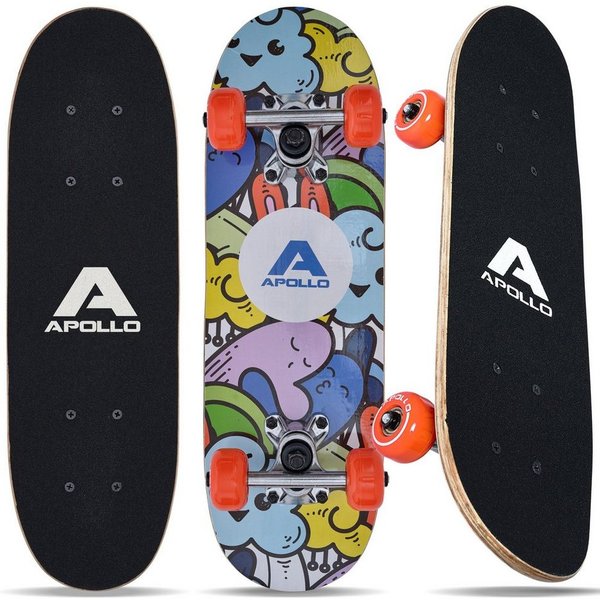 Apollo Skateboard Kinderskateboard 20" Kinder, Longboard, ABEC 3 und Aluminium Achsen