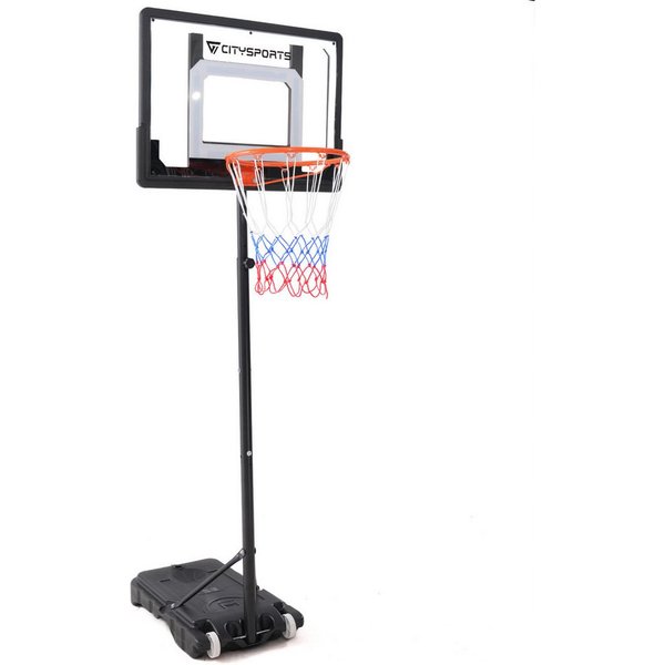 CITYSPORTS Basketballkorb für Kinder/Jugendliche/Erwachsene, Basketballkorb mit Transportrollen, Basketballständer Höhenverstellbar, Gewichte können hinzugefügt