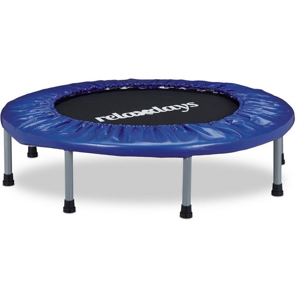 relaxdays Fitnesstrampolin Indoor Trampolin Ø 95 cm, Ø 95 cm, (1 tlg), blau, 95 cm