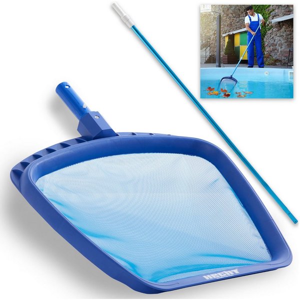 Hecht Kescher Pool Kescher mit Aluminium Teleskopstange bis 3,9 m (2-St), 320 x 300 mm Netz, 30 mm Aufnahmelippe