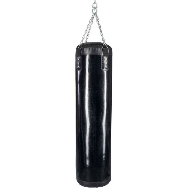 BAY-Sports Boxsack 160 cm ungefüllt Sandsack Vinyl mit Kettenaufhängung und Drehkopf, leer, ohne Füllung 160 cm x 35 cm, besonders reißfestem schweren Vinyl