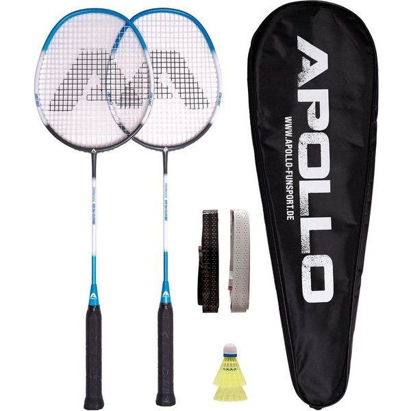 Apollo Badmintonschläger Badminton Set Badminton Match Pro 800, (Set, inkl. 2 Bällen und Tragetasche), inkl. 2 Bällen und Tragetasche