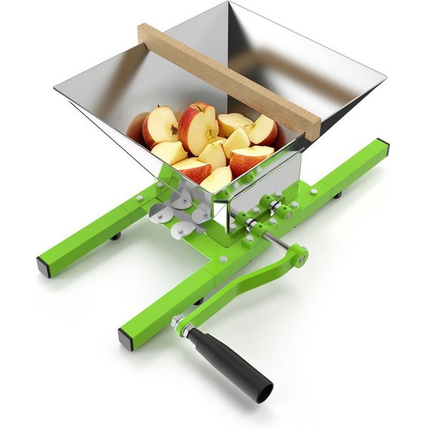 FIVMEN Entsafter 7L Obstmühle Obstmuser Obsthäcksler Beerenmühle Traubenmühle, Maischemühle Mühle Muser manuell Obstpresse mit Handkurbel