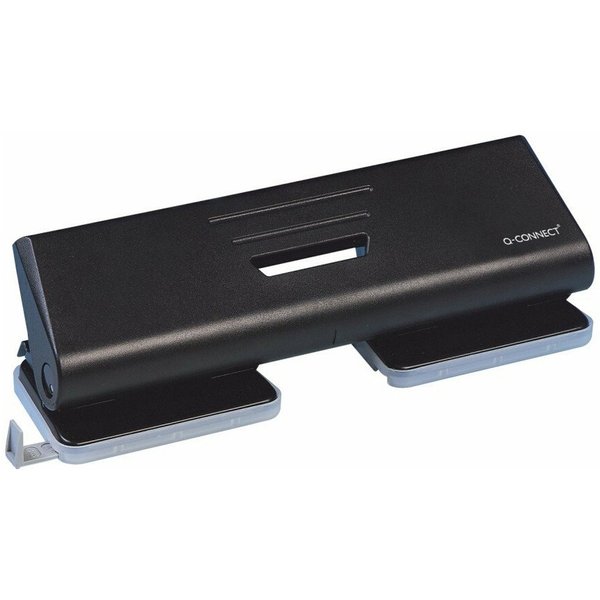Connect Locher Doppellocher 16 Blatt Stanzleistung mit Anschlagschiene schwarz