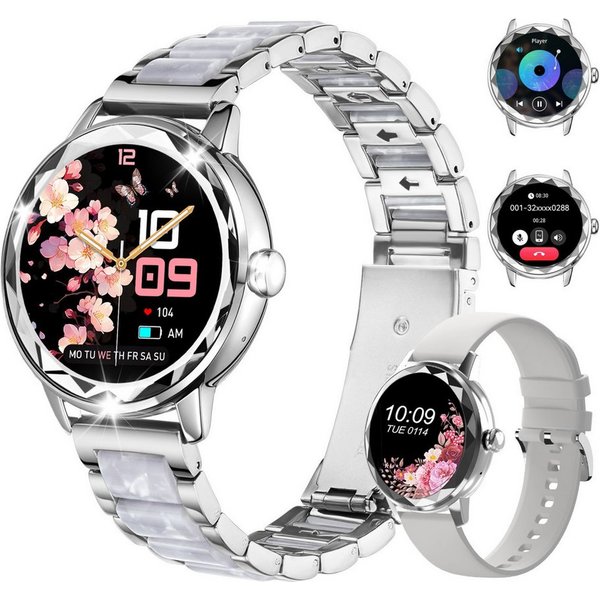 ibettertec Smartwatch Damen, mit Anruffunktion Smartwatch (Fitnessuhr mit Telefonfunktion/WhatsApp Notiz,Smartwatch Fitness Tracker Uhr IP68 Wasserdicht,1.2" HD