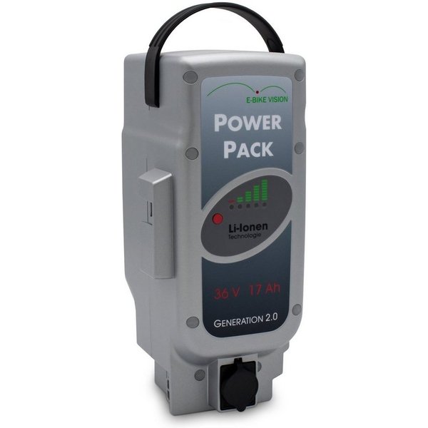 kraftmax E-Bike Vision Power Pack Akku für Panasonic 36V / 17Ah / 612WH -UR Akku 17000 mAh (36 V V, 1 St), Lithium-Ionen-Technologie