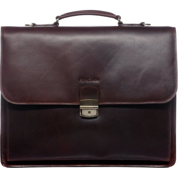 FEYNSINN Laptoptasche echt Leder Aktentasche 15 Zoll Laptop Fach braun, Laptoptasche 15,4 Zoll, Aktentasche Echtleder Herren braun-cognac