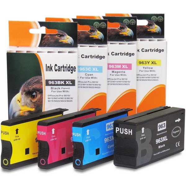 Tonerkartusche D&C HP 963XL Kompatibel 4er-Set Tintenpatronen für HP OfficeJet Pro, (Kompatibel für HP OfficeJet Pro 9012 963XL, 3YP35AE), 9028