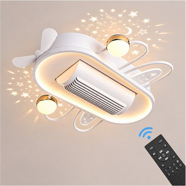 Euroton Deckenventilator Deckenventilator mit LED Beleuchtung mit Fernbedienung einstellbar, 20 cm Durchmesser, Lichtfarbe und Helligkeit einstellbar
