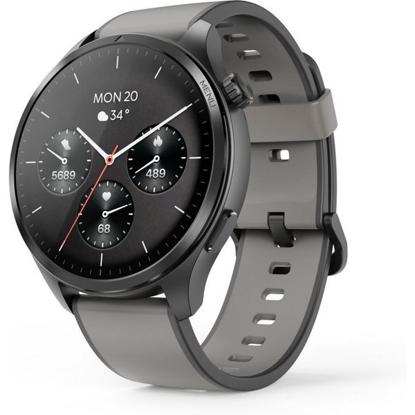 Hama Smartwatch m. GPS (1,43", Musikspeicher, Telefonfunktion, wasserdicht) Smartwatch (3,63 cm/1,43 Zoll), Sprachassistent, GPS, IP68, Herzfrequenz, Kalorien, 