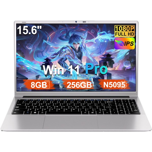 bvate RK60 Laptop 15.6 Zoll 8GB RAM 256GB SSD 1920x1080 Notebook (Celeron N5095, Celeron N5095, 8 GB, 256 GB SSD, 180° Drehung/Low Blue Light-Zertifizierung/Deu
