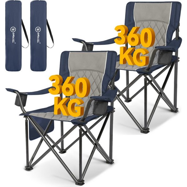 HOMECALL Campingstuhl Übergroßer Klappstuhl mit hoher Rückenlehne, XXL Faltstuhl Gepolstert (Bis 360KG Belastbar, 2 St), Robust und Zuverlässig klappstuhl für O