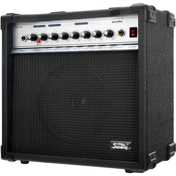 Soundking AK20-RA Gitarrenverstärker Verstärker (Anzahl Kanäle: 2 (Clean und Overdrive), 60 W, Gitarrencombo - 4-Band EQ - Eingebauter, digitaler Reverb/Delay-E