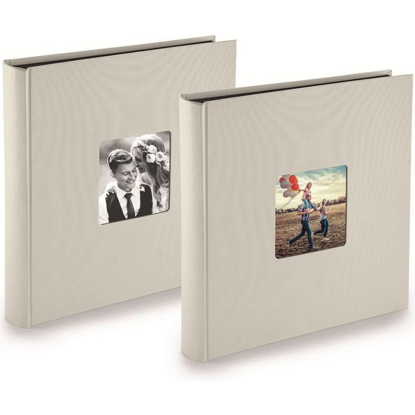 Pazzimo Fotoalbum Doppelpack Jumbo Foto-Album Foto-Buch Kreide, 2x Stück Set 100 Seiten 400 Bilder 10x15cm Buch-Format Fotos Einkleben