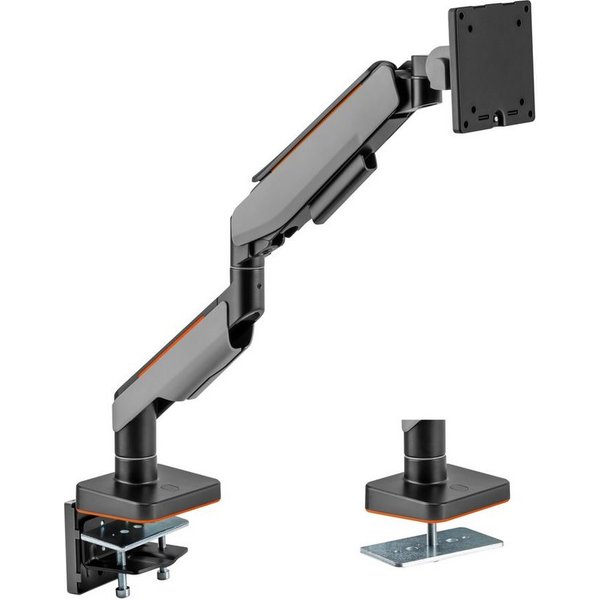 HALTERUNGSPROFI Monitor-Halterung OFFICE-GS512AEX, (bis 49,00 Zoll, Kabelmanagement Gasdruckfeder Aluminium, VESA 75 / 100 bis 20kg)