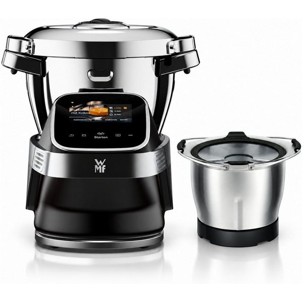 WMF Küchenmaschine mit Kochfunktion Avantgarde + Mini Bowl, 1550 W, 3 l Schüssel, Kochfunktion bis 150 °C, 14 Programme, 1,4-l-Mini Bowl