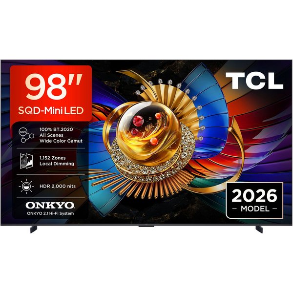 TCL 98Q7D Pro LED-Fernseher (248 cm/98 Zoll, 4K Ultra HD, Google TV, SQD-Mini LED, AiPQ Prozessor,ONKYO 2.1, Dolby Vision, Apple AirPlay 2)