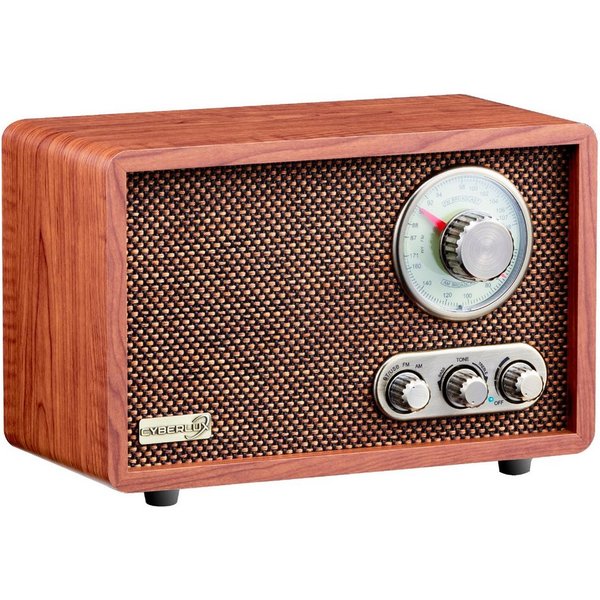 Cyberlux CL-3080 Küchen-Radio (FM-Tuner, 10 W, Retro-Radio, Bluetooth, USB-Eingang, Hochwertiges Holz im Retro Design)
