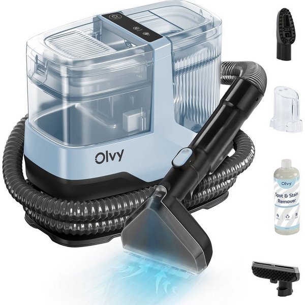 Olvy Dampfreiniger für Sofa, Polster, Teppich & Auto, Nasssauger mit Dampffunktion, 17.000 PA, 5m Kabel, mit 1,2l Schmutzwassertank inkl. Zubehör