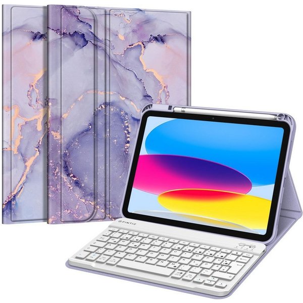 Fintie für iPad 11. Generation 11" 2025(A16), iPad 10. Generation 2022 10.9" Apple-Tastatur (Case mit Pencil Halter, magnetisch Abnehmbarer Tastatur(QWERTZ Layo