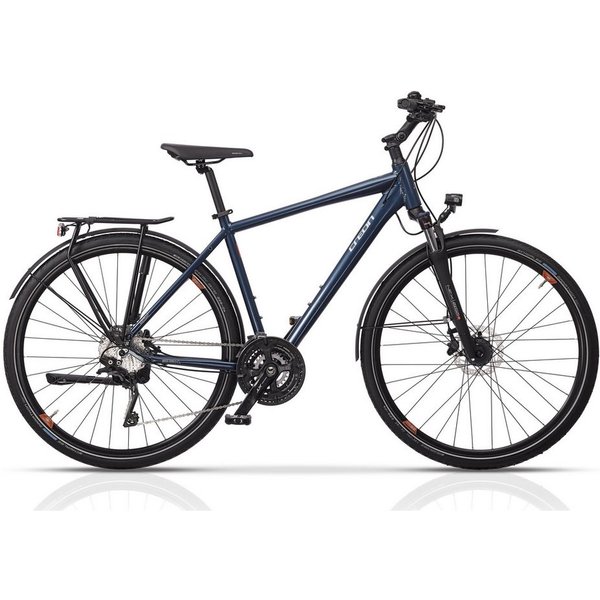Airtracks Trekkingrad 28 Zoll Herren Trekking Fahrrad Creon QUEST Bike, 30 Gang, Kettenschaltung, (Shimano 30 x Gang DEORE XT RD-T8000 SGS), Blau - Rahmenhöhen 
