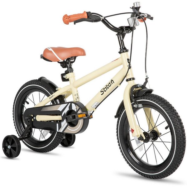 JOYSTAR Kinderfahrrad Totem 12/14/16/18/20 Zoll Kinderfahrrad für 3-13 jährige Jungen, mit Stützräder, Kotflügel, Front and rear dual brakes, Reflektorplatte
