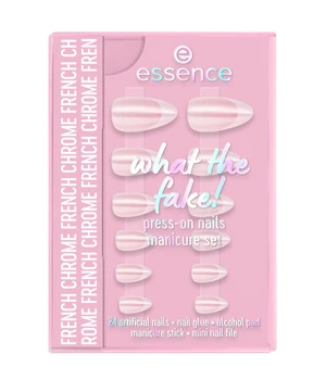 essence what the fake! PRESS-ON NAILS manicure set - FRENCH CHROME Nagelpflegeset · 28 Stk