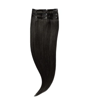 Rapunzel of Sweden Classic Clip-ins Straight / Light Volume / 3 pieces 1.2 Black Brown 50 cm Haarverlängerung · 57 g