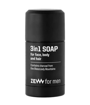 ZEW for Men 3in1 Soap natural soap for face, body and hair with charcoal Stückseife · 85 g