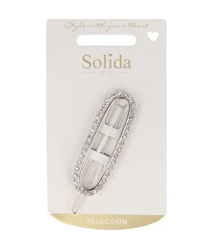 Solida Patentspange silber mit Strass Haarspangen · 1 Stk