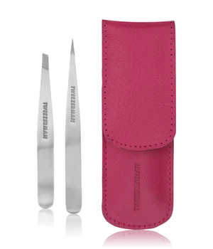 Tweezerman Petite Tweezer Set Petite Pinzetten Set mit Etui, Pink Augenbrauen Set · 1 Stk