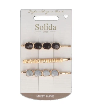 Solida Haarklemme Steine gold Haarspangen · 3 Stk