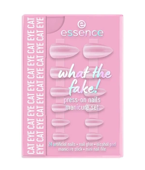 essence what the fake! PRESS-ON NAILS manicure set - cat eye Nagelpflegeset · 28 Stk · Creme