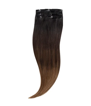 Rapunzel of Sweden Classic Clip-ins Straight / Light Volume / 3 pieces Deep Brown ColorMelt C1.2/5.0 40 cm Haarverlängerung · 52.5 g