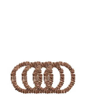 Slip Pure Silk Back To Basics Skinny Scrunchies Light Brown Haargummi · 4 Stk