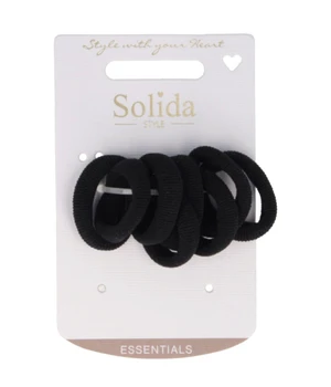 Solida Haargummis schwarz geriffelt, 8 Stk. Haargummi · 8 Stk