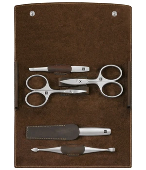 Zwilling Maniküre Pediküre Set 5tlg. mit Nagelschere, Leder, braun Maniküre-Set · 1 Stk