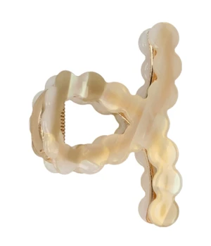 Solida Haarklammer Loop-Form Acryl Metall Gold Haarspangen · 1 Stk