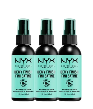 NYX Professional Makeup Make Up Setting Spray Dewy Finish 3er Set Fixing Spray · 180 ml · Weiß